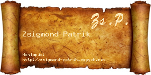Zsigmond Patrik névjegykártya