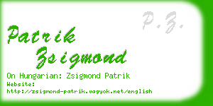 patrik zsigmond business card